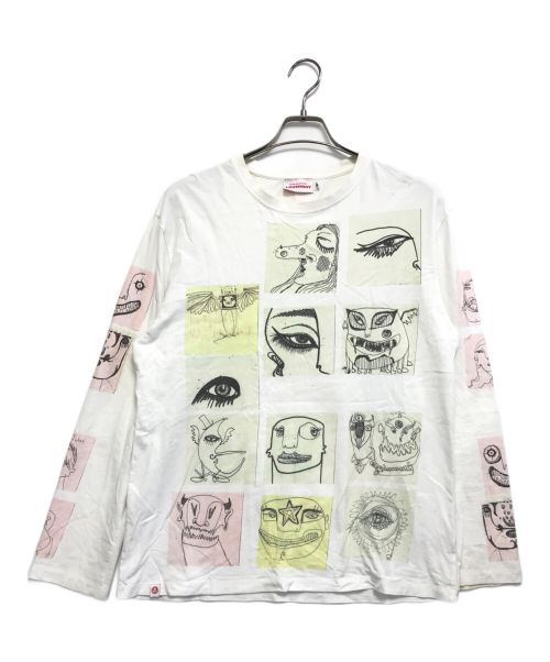 CHARLES JEFFREY LOVERBOY（チャールズ ジェフリー ラバーボーイ）CHARLES JEFFREY LOVERBOY (チャールズ ジェフリー ラバーボーイ) アート柄ロングスリーブTシャツ ホワイト サイズ:Sの古着・服飾アイテム