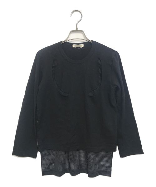 COMME des GARCONS（コムデギャルソン）COMME des GARCONS (コムデギャルソン) メッシュドッキングニット ブラック サイズ:Ｓの古着・服飾アイテム