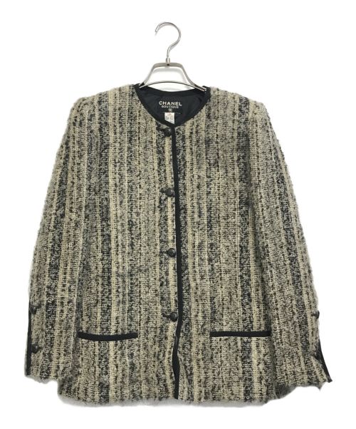 CHANEL（シャネル）CHANEL (シャネル) ニットツイードジャケット ベージュ サイズ:34の古着・服飾アイテム