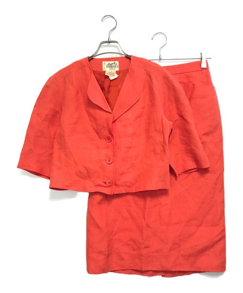 HERMES（エルメス）HERMES (エルメス) リネンセットアップ オレンジ サイズ:38の古着・服飾アイテム