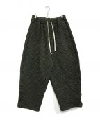 My Beautiful Landletマイビューティフルランドレット）の古着「QUILTED JACQUARD WIDE EASY PANTS」｜カーキ