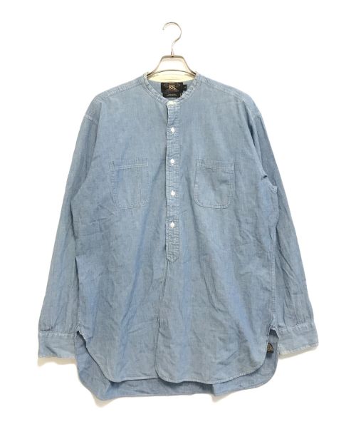 RRL（ダブルアールエル）RRL (ダブルアールエル) ノーカラーシャンブレーシャツ スカイブルー サイズ:Lの古着・服飾アイテム