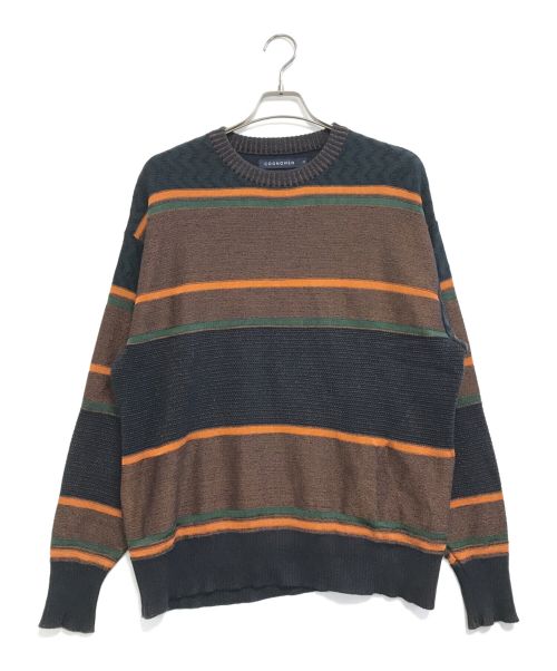 COGNOMEN（コグノーメン）COGNOMEN (コグノーメン) THREE-TONE KNIT PULLOVER ネイビー サイズ:Mの古着・服飾アイテム