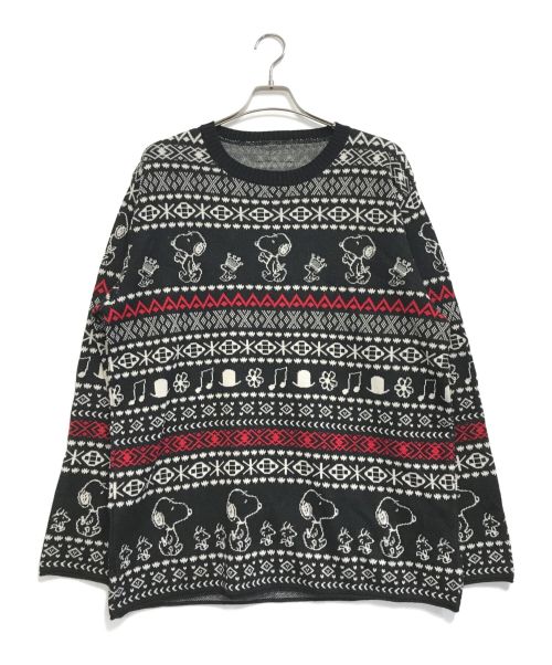 s'yte（サイト）s'yte (サイト) PEANUTS (ピーナッツ) BULKY WOOL UNIQUE NORDIC PATTERN PULL OVER ブラック サイズ:3の古着・服飾アイテム