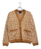 taiga igariタイガイガリ）の古着「Tile Knit Cardigan」｜ブラウン