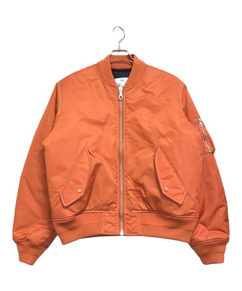 stussy（ステューシー）stussy (ステューシー) BUILT REVERSIBLE BOMBER JACKET オレンジ×ブラック サイズ:Sの古着・服飾アイテム