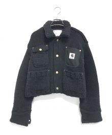 sacai×Carhartt WIP（サカイ×カーハート ワークインプログレス）の古着「Knit Jacket Michigan」｜ブラック