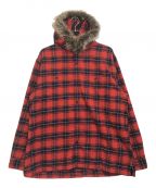 SUPREMEシュプリーム）の古着「Fur Trim Flannel Hooded Shirt」｜レッド