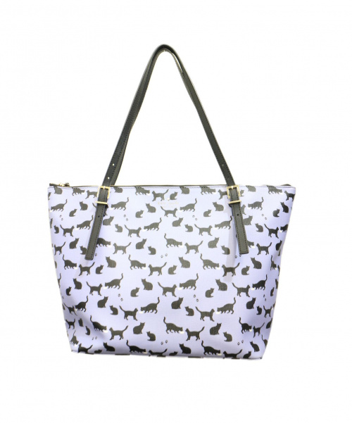 中古 古着通販 Kate Spade ケイトスペード トートバッグ ラベンダー 総柄 猫柄 ブランド 古着通販 トレファク公式 Trefac Fashion