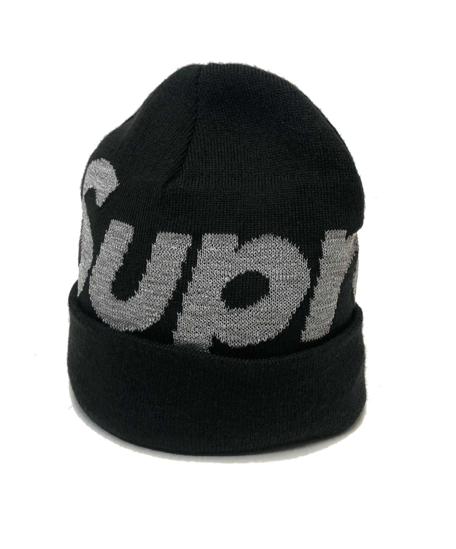 supreme reflective big logo beanie