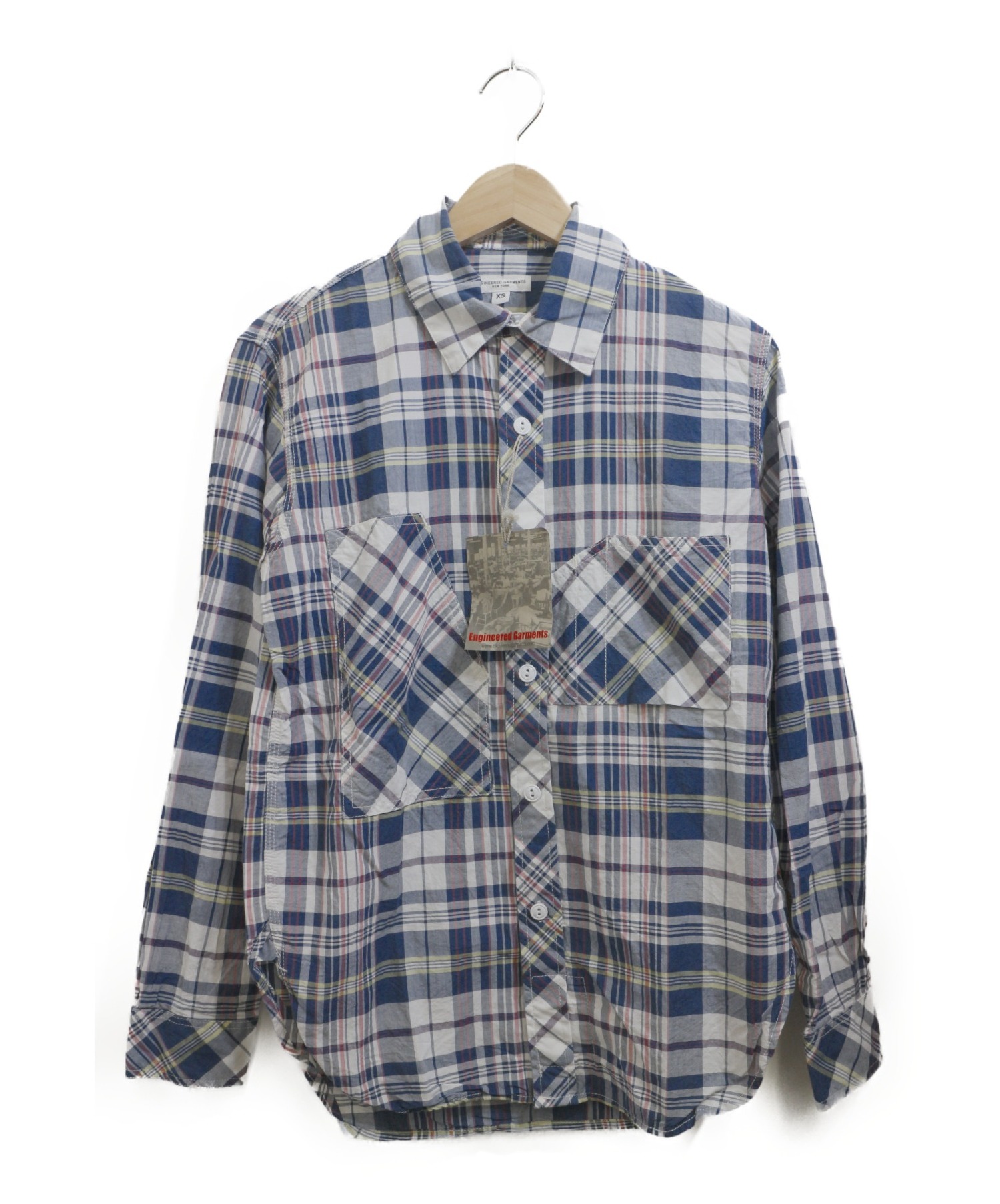 中古 古着通販 Engineered Garments エンジニアードガーメン チェックシャツ ブルー ホワイト サイズ Xs ブランド 古着通販 トレファク公式 Trefac Fashion