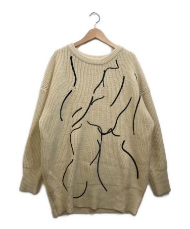 【中古・古着通販】Ameri (アメリ) NUDE LINE KNIT アイボリー