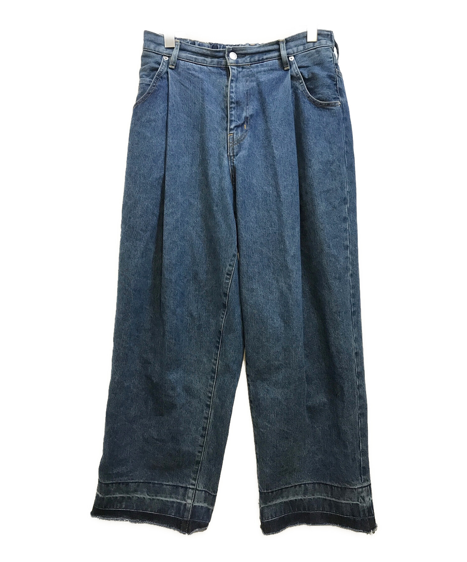 中古・古着通販】NEON SIGN (ネオンサイン) UNHEMMED WIDE DENIM SLACKS ブルー サイズ:46｜ブランド・古着通販  トレファク公式【TREFAC FASHION】