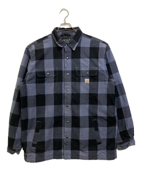 CarHartt（カーハート）CarHartt (カーハート) フランネルシャツジャケット グレー×ブルー サイズ:XLの古着・服飾アイテム