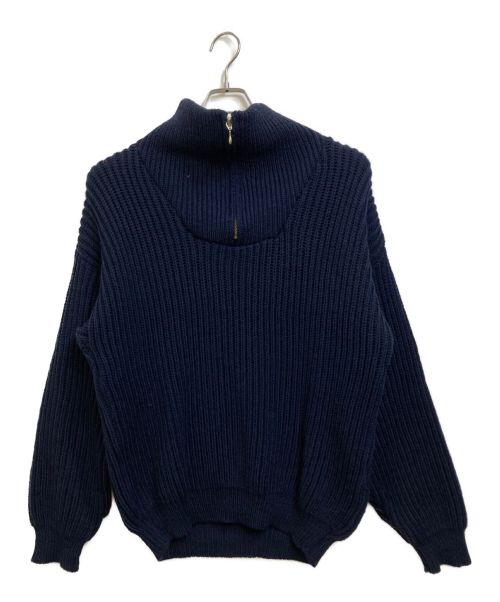 oldderby Knitwear（オールドダービーニットウェア）Oldderby Knitwear (オールドダービーニットウェア) ハーフジップニット ネイビー サイズ:Sの古着・服飾アイテム