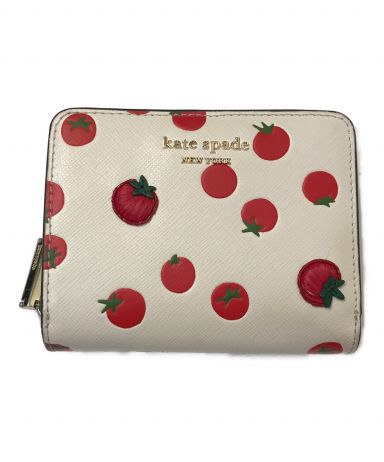 【中古・古着通販】Kate Spade (ケイトスペード) トマト ドット エンベリッシュ スモール コンパクト ウォレット  アイボリー｜ブランド・古着通販 トレファク公式【TREFAC FASHION】スマホサイト