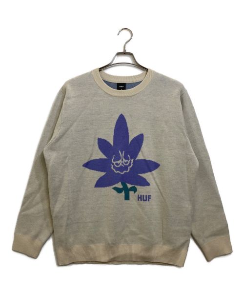 HUF（ハフ）HUF (ハフ) PURPLE BUDDY SWEATER アイボリー サイズ:Mの古着・服飾アイテム