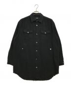 UNDERCOVERアンダーカバー）の古着「カットオフネルシャツ」｜ブラック