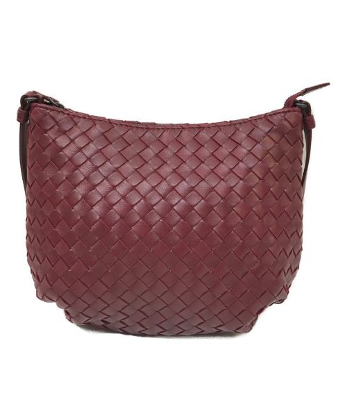 BOTTEGA VENETA（ボッテガベネタ）BOTTEGA VENETA (ボッテガベネタ) イントレチャートショルダーバッグ ボルドーの古着・服飾アイテム