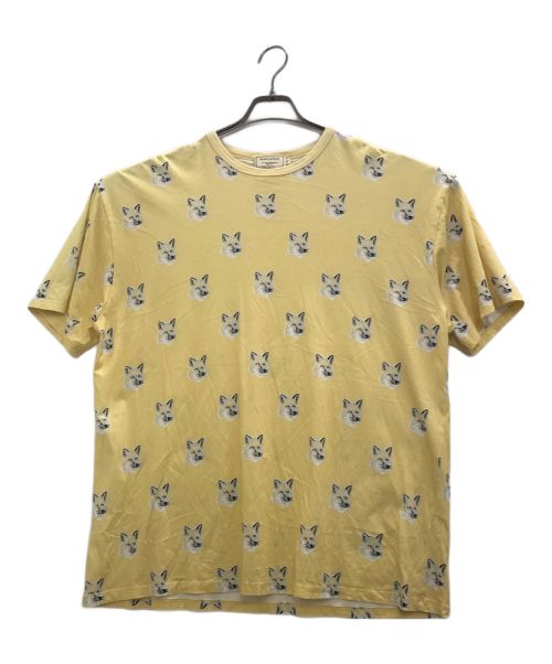 maison kitsune（メゾンキツネ）maison kitsune (メゾンキツネ) TEE-SHIRT ALL-OVER PASTEL FOX HEAD イエロー サイズ:Mの古着・服飾アイテム