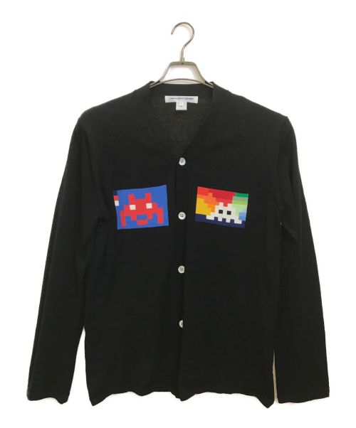 COMME des GARCONS SHIRT（コムデギャルソンシャツ）COMME des GARCONS SHIRT (コムデギャルソンシャツ) インベーダーカーディガン ブラック サイズ:Lの古着・服飾アイテム