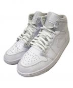 NIKEナイキ）の古着「Air Jordan 1 Mid　Triple White　ミドルカットスニーカー」｜Triple White