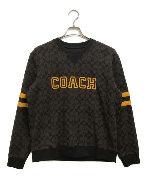 COACH（コーチ）COACH (コーチ) シグネチャークルーネックスウェット ブラウン サイズ:Mの古着・服飾アイテム