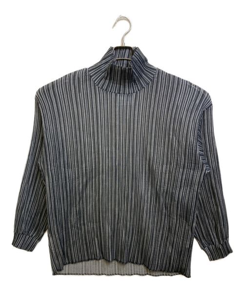 SHAREEF（シャリーフ）SHAREEF (シャリーフ) 22SS PLEATS HIGH-NECK P/O トップス ブラック サイズ:1の古着・服飾アイテム