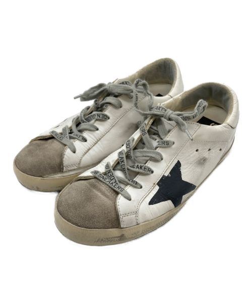 GOLDEN GOOSE（ゴールデングース）GOLDEN GOOSE (ゴールデングース) SUPER STAR ユーズド加工レザーローカットスニーカー ホワイト サイズ:37の古着・服飾アイテム