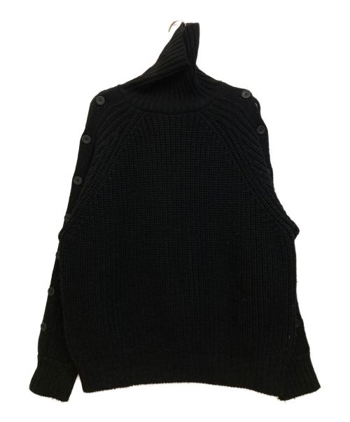 JOHN LAWRENCE SULLIVAN（ジョン ローレンス サリバン）JOHN LAWRENCE SULLIVAN (ジョンローレンスサリバン) BUTTON SLEEVE KNITSWEATER ブラック サイズ:OSの古着・服飾アイテム