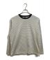 BATONER（バトナ―）の古着「GIZA FADE COLOR FINE PITCH BORDER CREW NECK ギザコットン ボーダー クルーネック」｜ネイビー×アイボリー