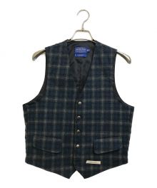 PENDLETON（ペンドルトン）の古着「ウールチェックジレ」｜ネイビー