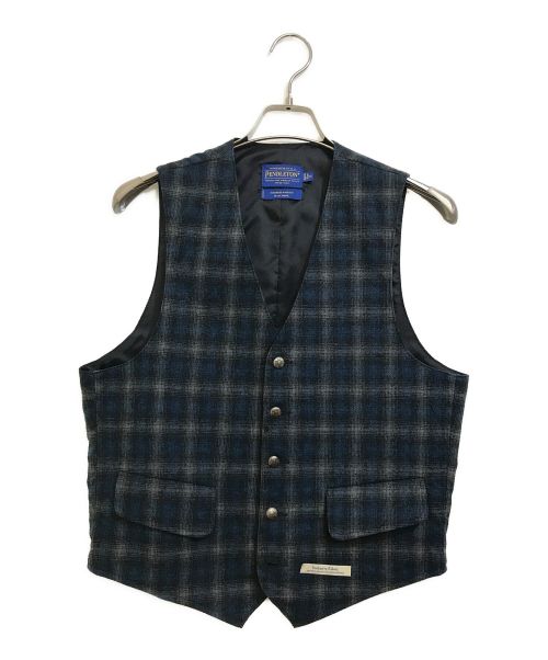 PENDLETON（ペンドルトン）PENDLETON (ペンドルトン) ウールチェックジレ ネイビー サイズ:SIZE Sの古着・服飾アイテム