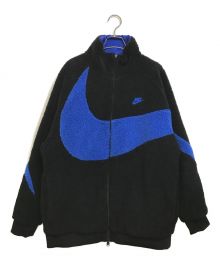 NIKE（ナイキ）の古着「SWSH Full ZIP JKT ナイキ スウッシュ フルジップ ボアジャケット」｜ブラック×ブルー