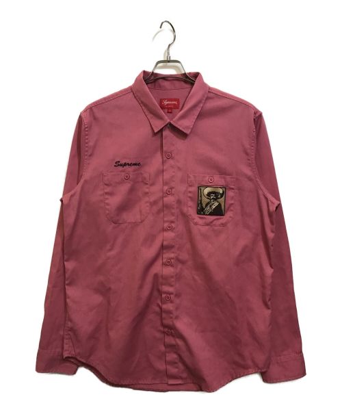 SUPREME（シュプリーム）Supreme (シュプリーム) zapata work shirt ピンク サイズ:Lの古着・服飾アイテム