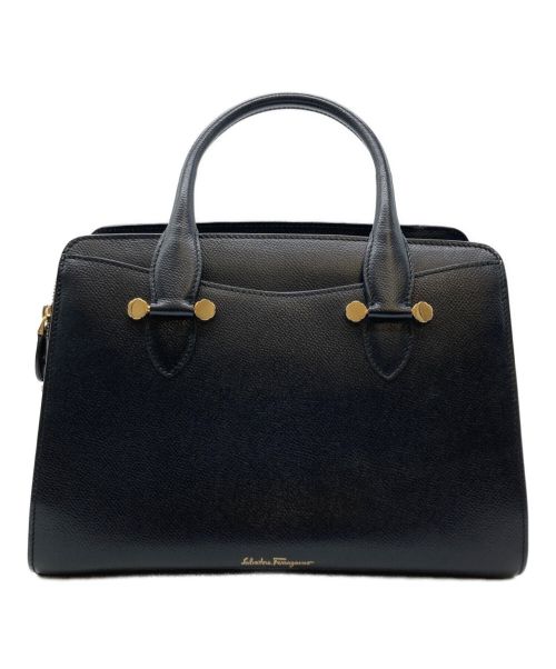 Salvatore Ferragamo（サルヴァトーレ フェラガモ）Salvatore Ferragamo (サルヴァトーレ フェラガモ) Large Today Satchel ブラックの古着・服飾アイテム