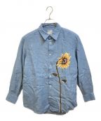 PAUL SMITHポールスミス）の古着「Sunflowerリネンシャツ」｜インディゴ