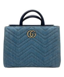 GUCCI（グッチ）の古着「GGマーモント 2WAYキルトハンドバッグ」｜インディゴ