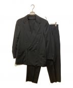 TOMORROW LANDトゥモローランド）の古着「ストレッチウール 4Bダブルブレステッドスーツ」｜ブラック
