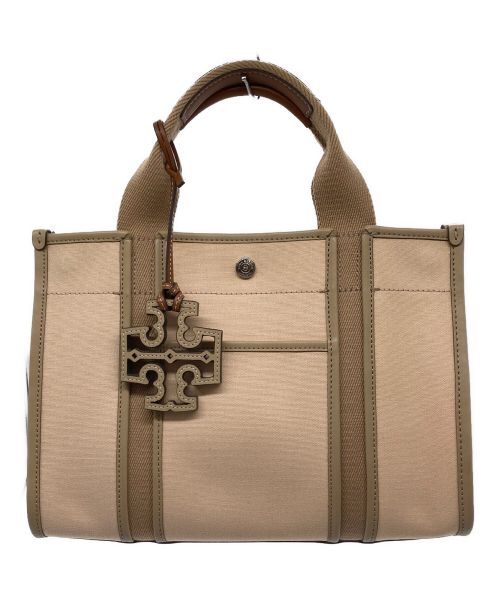 TORY BURCH（トリーバーチ）TORY BURCH (トリーバーチ) TWILL SMALL TORY TOTE キャンバス2WAYショルダーバッグ ベージュの古着・服飾アイテム