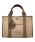 TORY BURCH（トリーバーチ）の古着「TWILL SMALL TORY TOTE キャンバス2WAYショルダーバッグ」｜ベージュ