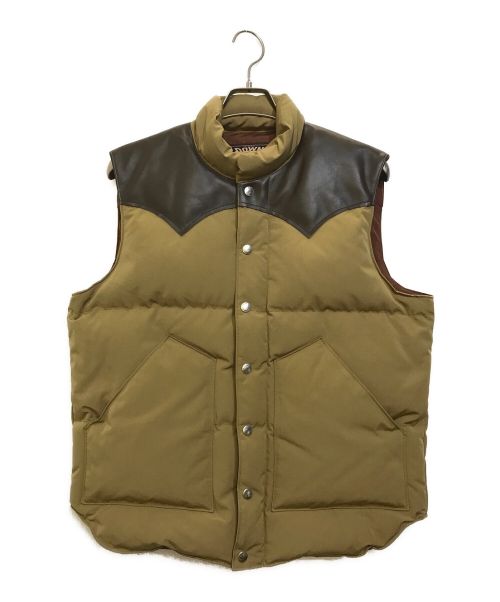 SUGAR CANE（シュガーケーン）SUGAR CANE (シュガーケーン) LEATHER YOKE T/C DOWN VEST ベージュ サイズ:Lの古着・服飾アイテム