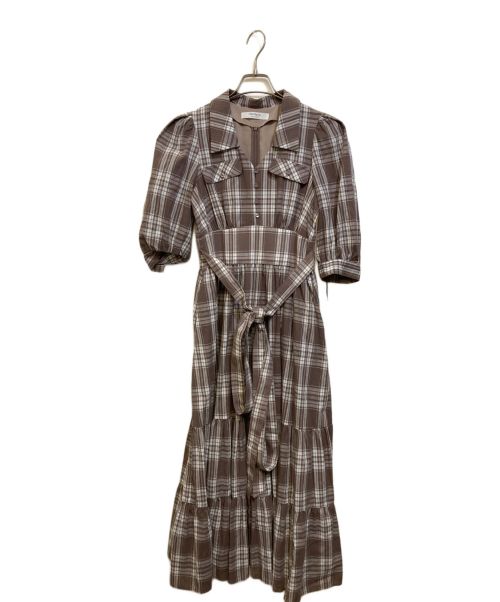 HER LIP TO（ハーリップトゥ）HER LIP TO (ハーリップトゥ) Bergamo Plaid Tiered Long Dress ブラウン サイズ:Mの古着・服飾アイテム