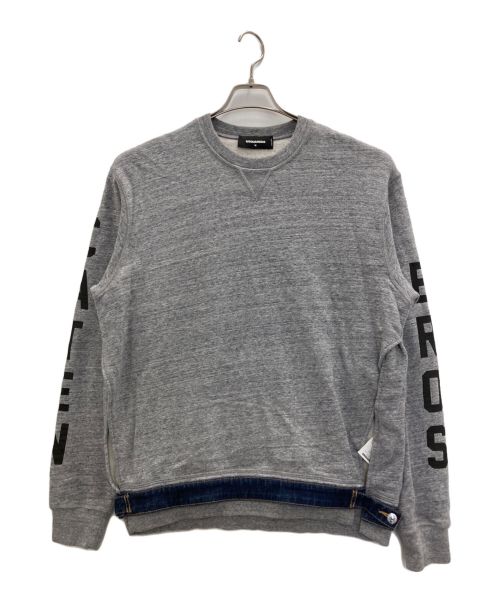 DSQUARED2（ディースクエアード）DSQUARED2 (ディースクエアード) Crew Neck Sweatshir グレー サイズ:Ⅿの古着・服飾アイテム