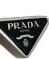 中古・古着 PRADA (プラダ) トライアングル ロゴプレートリング ブラック×シルバー サイズ:表記無し：38000円