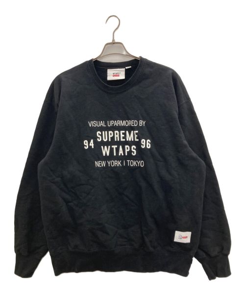 WTAPS（ダブルタップス）WTAPS (ダブルタップス) Supreme (シュプリーム) Crewneck Sweatshirt ブラック サイズ:XLの古着・服飾アイテム