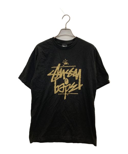 stussy（ステューシー）stussy (ステューシー) プリントコラボＴシャツ ブラック サイズ:Sの古着・服飾アイテム