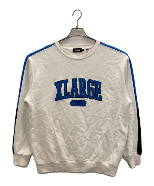 X-LARGE（エクストララージ）X-LARGE (エクストララージ) スウェット ホワイト×ブルー サイズ:Ⅼの古着・服飾アイテム