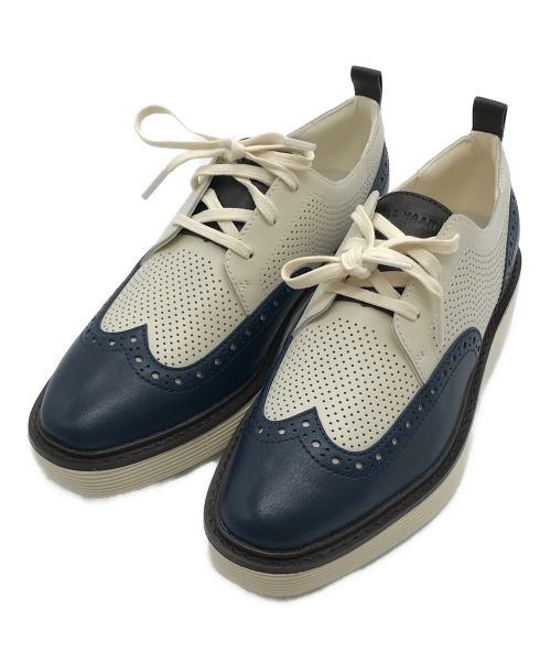 COLE HAAN（コールハーン）COLE HAAN (コールハーン) メダリオンシューズ ネイビー×ホワイト サイズ:5Bの古着・服飾アイテム