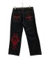 HEAVEN CAN WAIT (ヘブンキャンウェイト) SKULL JEANS スカル刺繍デニムパンツ ブラック サイズ:L：10000円